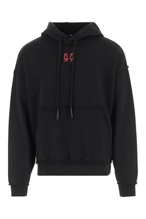 Felpa con cappuccio in cotone nero 44 LABEL GROUP | B0030612FA583P733